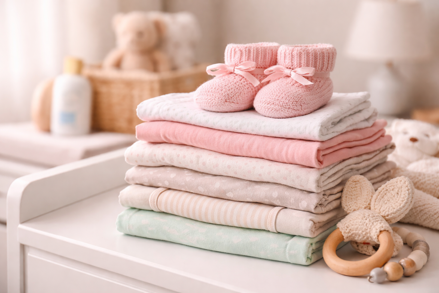Roupinhas de bebê organizadas com carinho