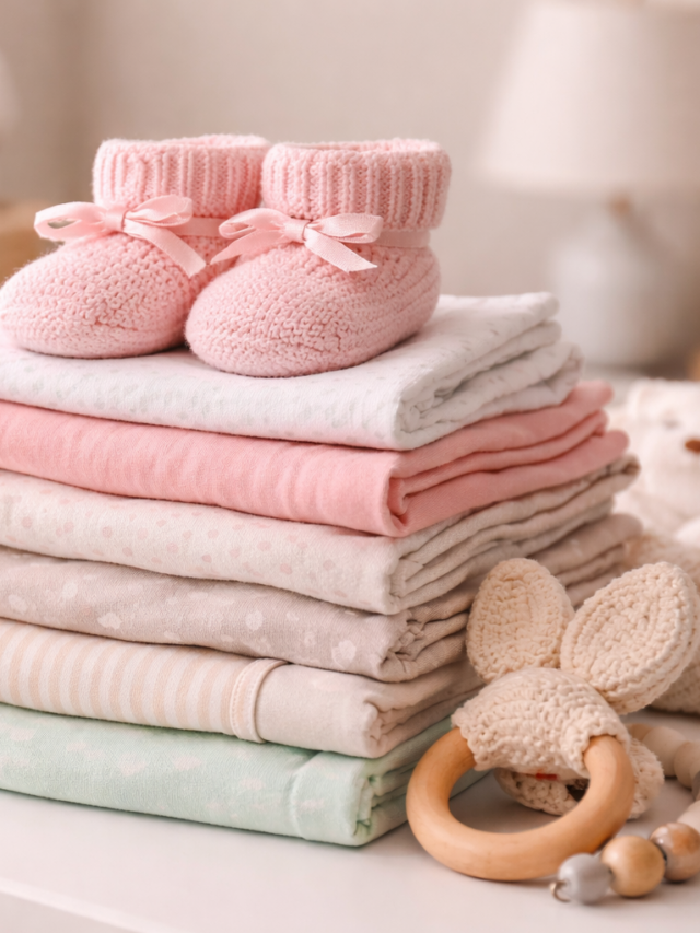 Roupinhas de bebê organizadas com carinho